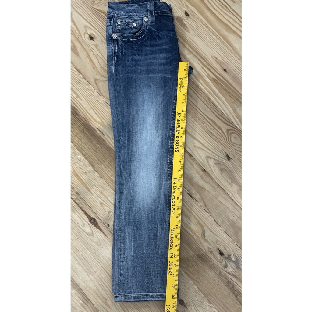 Women's Miss Me Easy Straight Embellished Jeans Size 26x26 Denim Hemmed