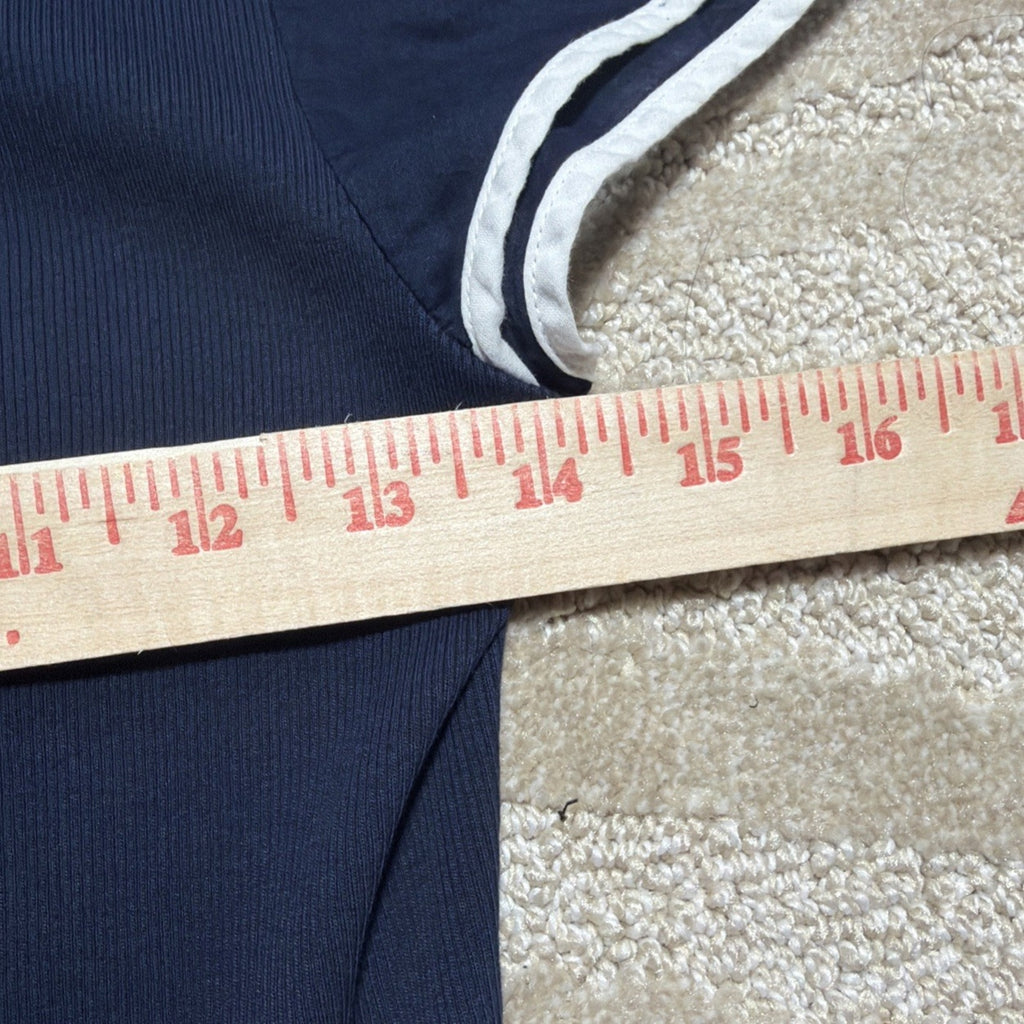 LAUREN RALPH LAUREN Pullover Navy Blue White Trim Cap Sleeve Top Size S