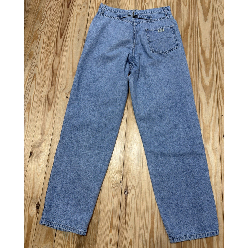 VINTAGE GUESS HIGH RISE BAGGY BUTTON FLY JEANS WOMEN 31 Made USA Measure 29x31