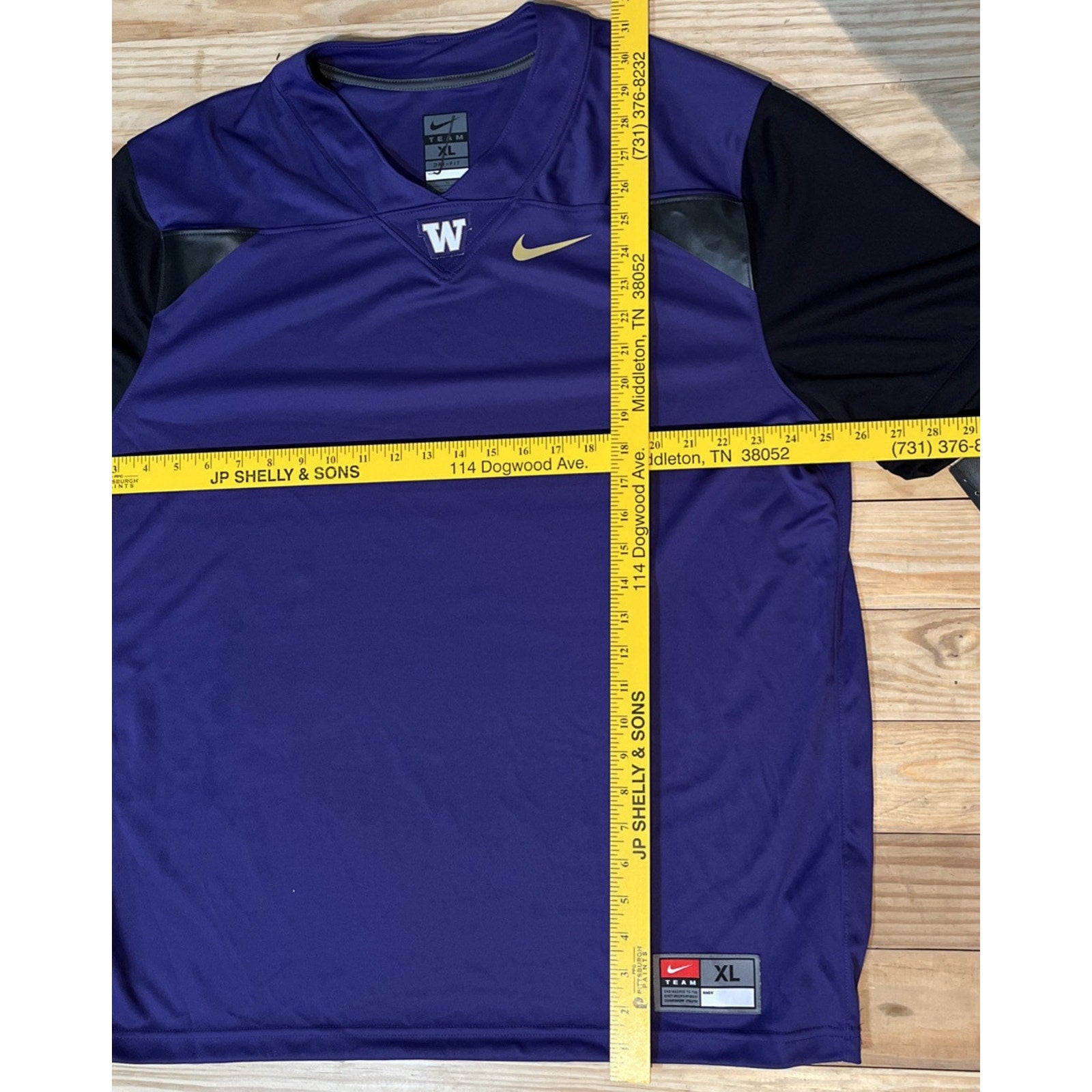 NWT WASHINGTON HUSKIES XL Purple Black NIKE Dri Fit College Football Jersey