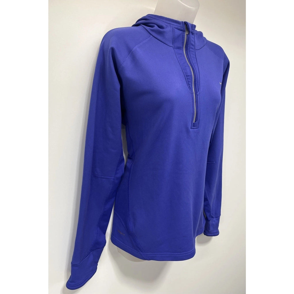 Nike Fit Dry Fleece Hoodie Womens XL Purple Long Sleeve With Hood