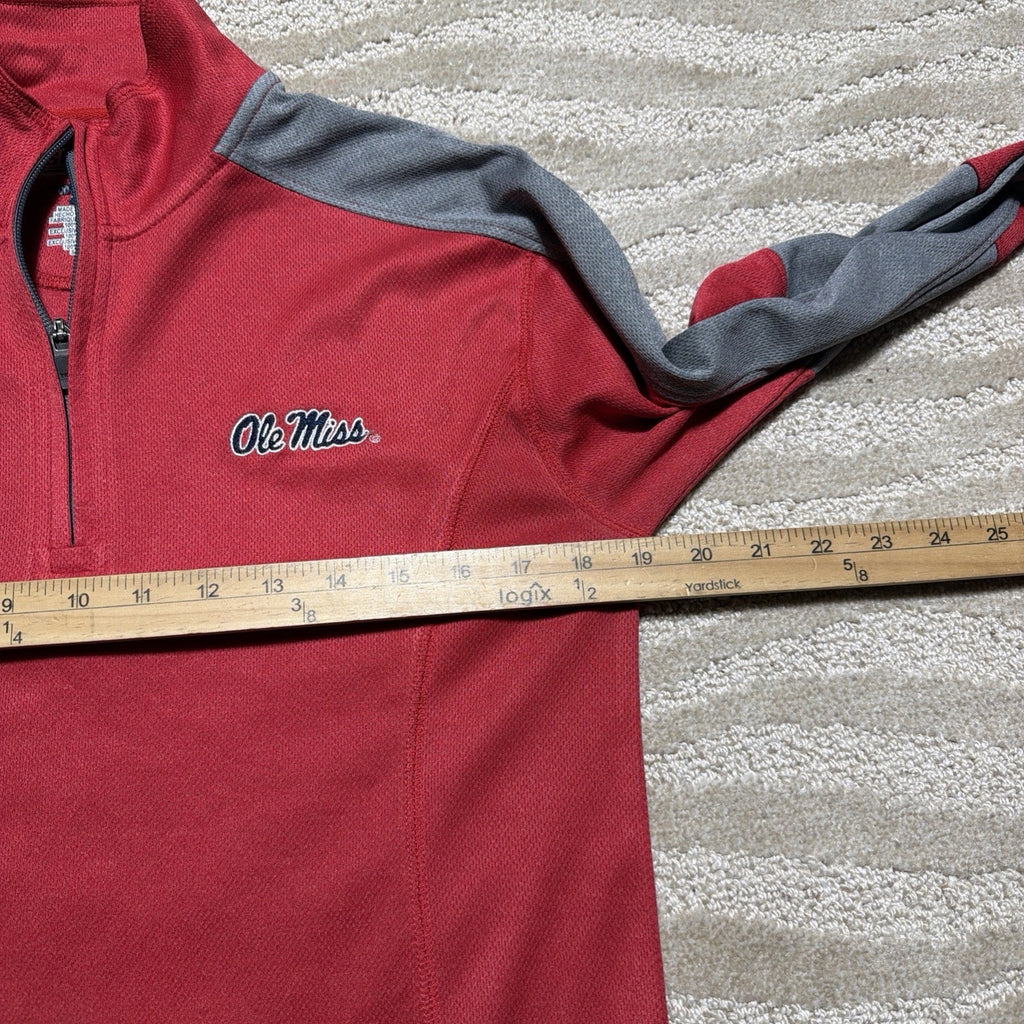 Ole Miss Rebels NCAA Section 101 Majestic Pullover 1/4 Zip Sweatshirt Size S