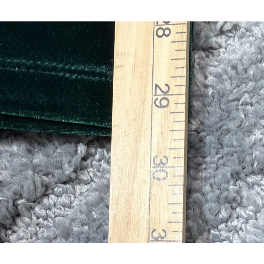JM Collection Velour Pants Size M Comfy Long Green Wide Leg Velvet Slacks