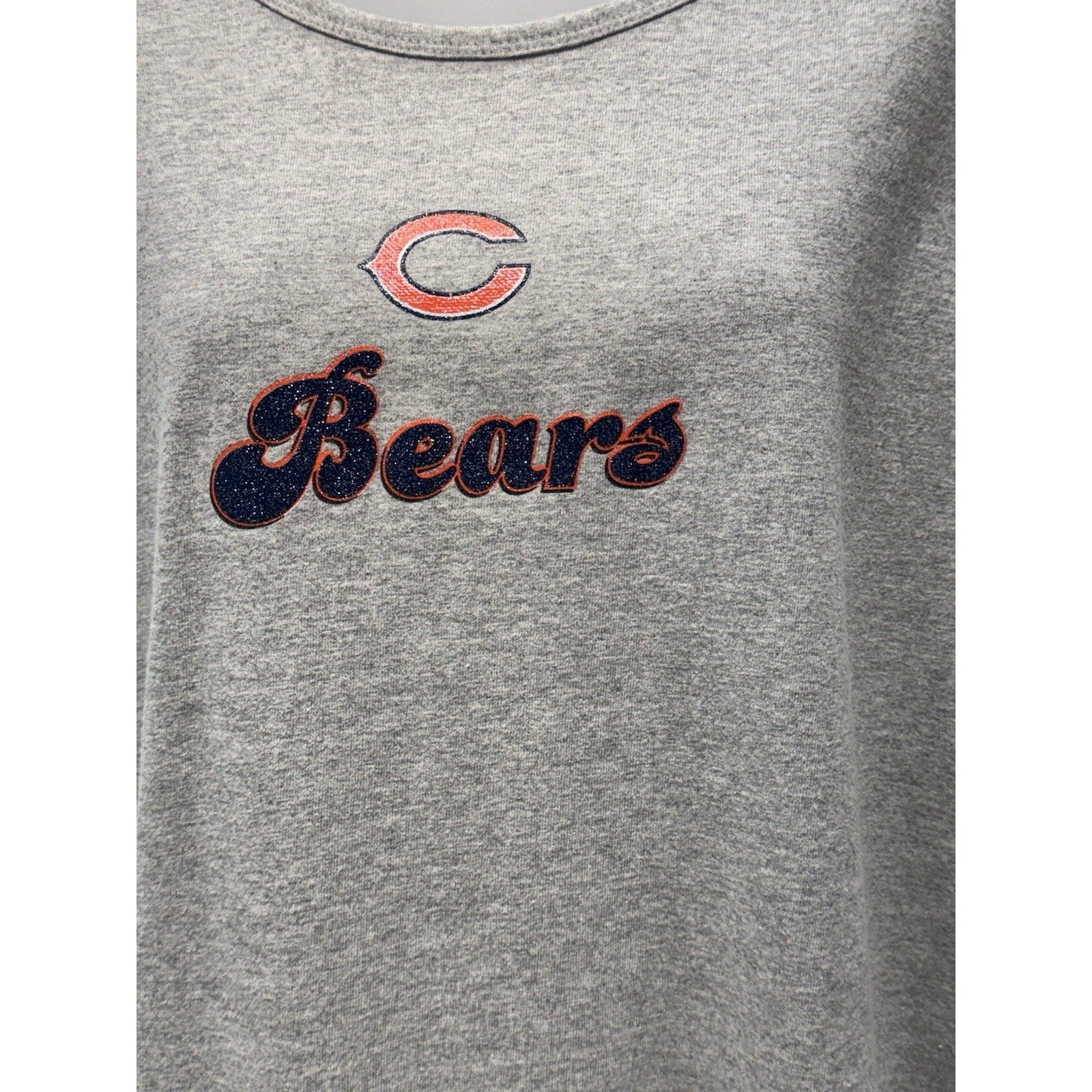 CHICAGO BEARS NFL For Her Gray Cotton Long Sleeve T-shirt Women’s Size 1X