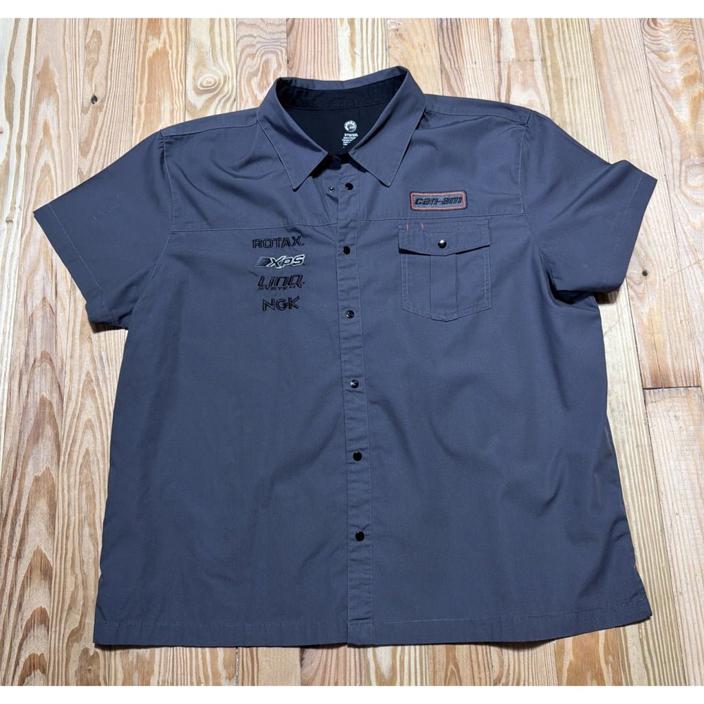 BRP Racing Shirt Team Can-Am Heavyweight Short Sleeve Snap Up Pocket Mens 3XL