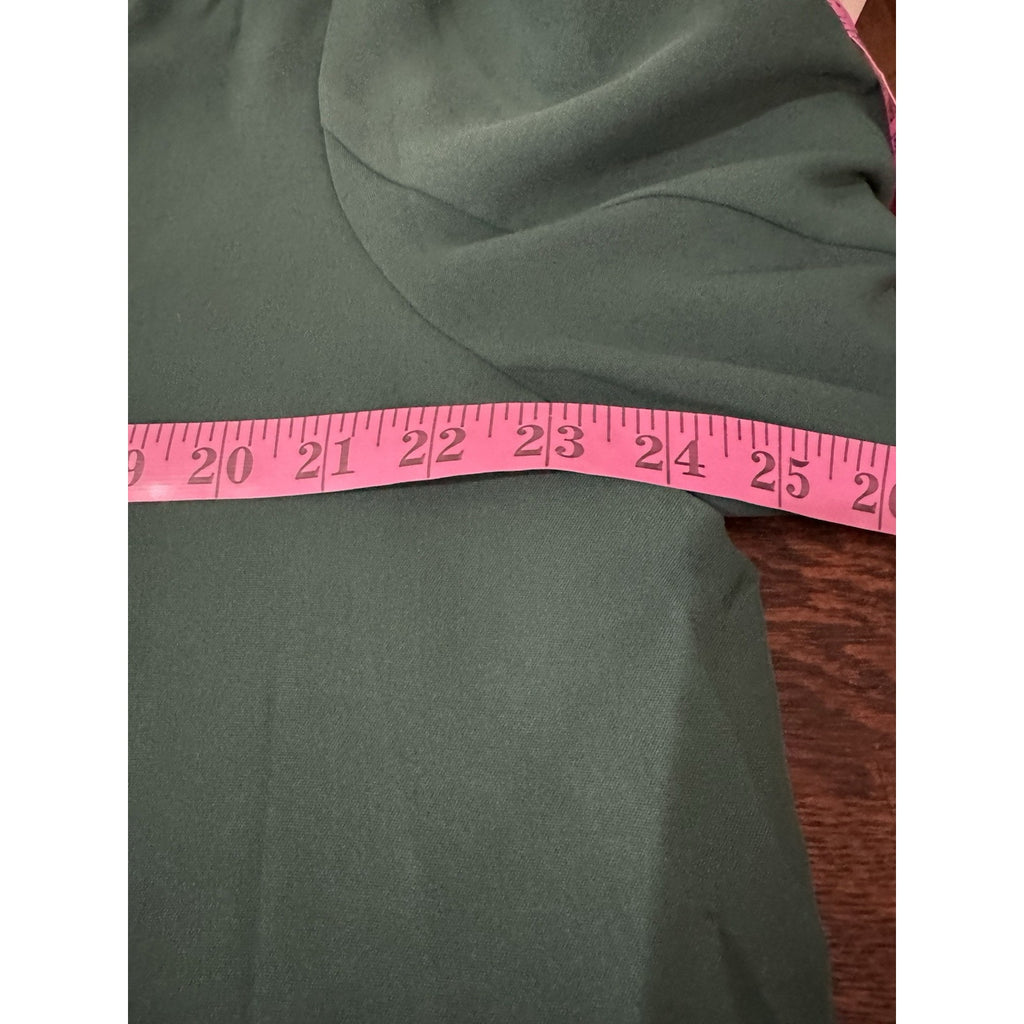 FUNLINGO Size 2XL Women's Green V-Neck Button Decorated 3/4 Sleeve Blouse NWT