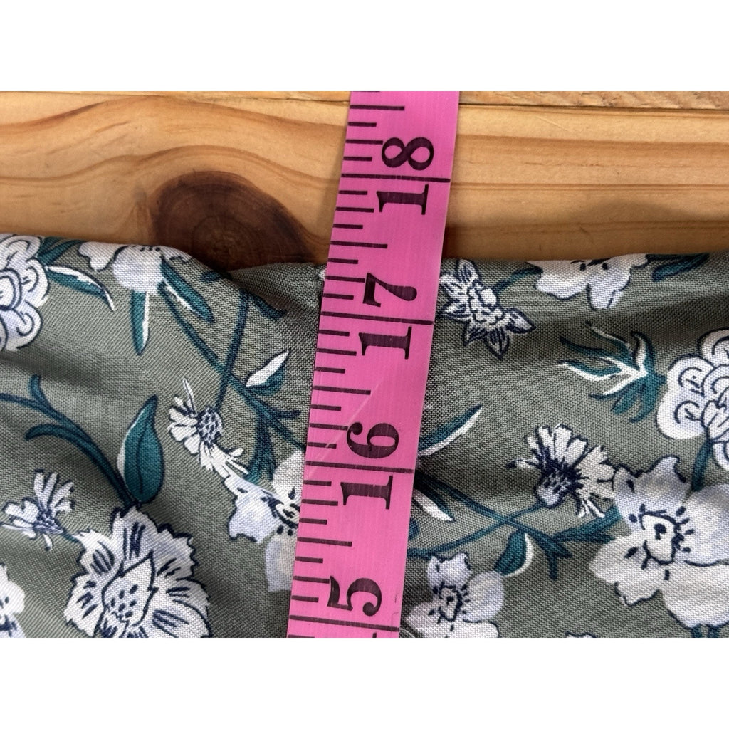 NWT Angel's Forever Young Peasant Boho Women's Sz L Floral Green Mid-dress