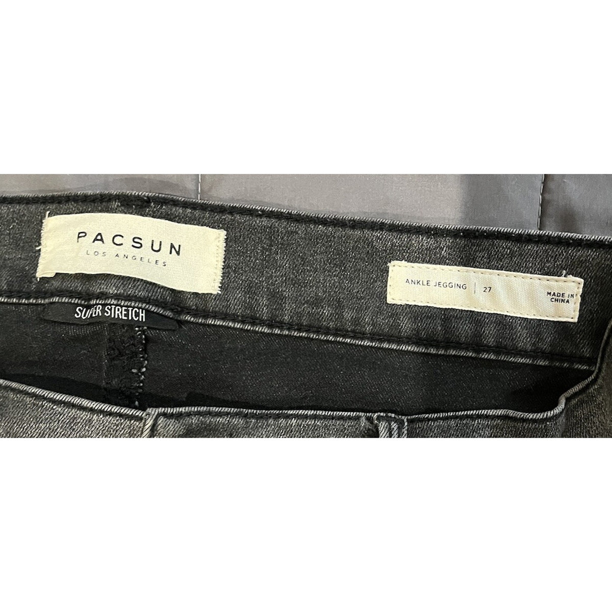 PacSun Jeans Womens 27 Dark Gray Ankle Jegging Distressed Cropped Stretch Denim