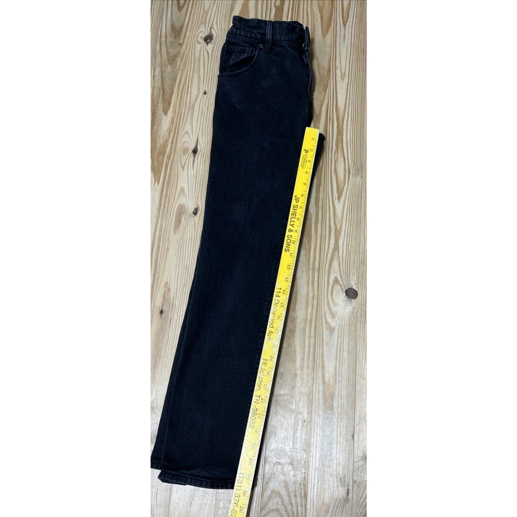 Hudson Beth Baby Boot Jeans size 4 Black Denim High Rise Flap Button Pocket