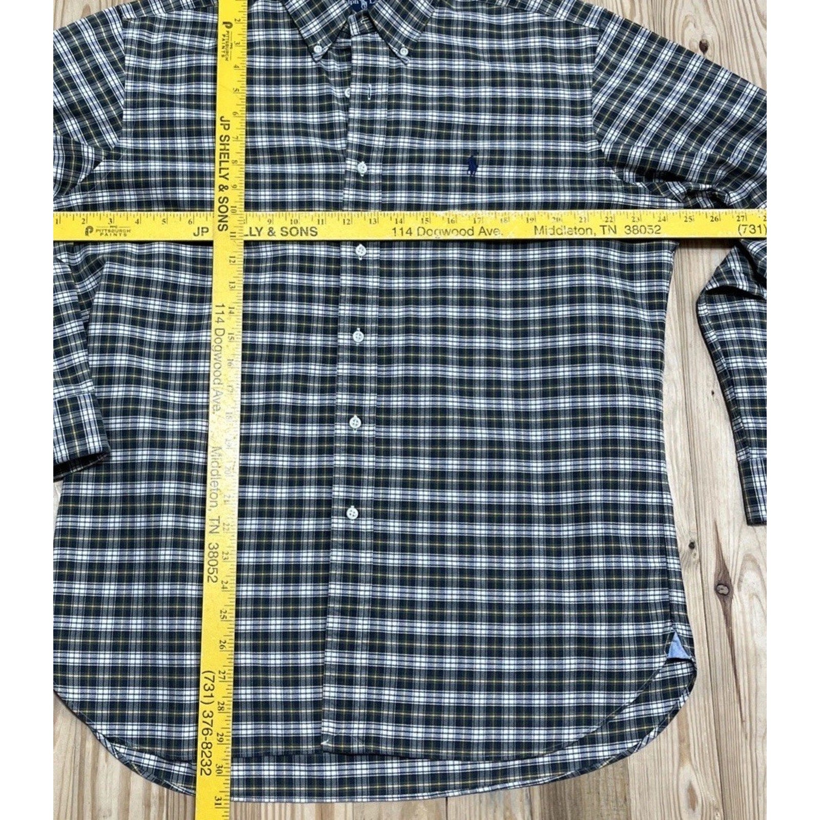 Polo Ralph Lauren Classic Fit Shirt Men L Plaid Pony Logo Long Sleeve Button