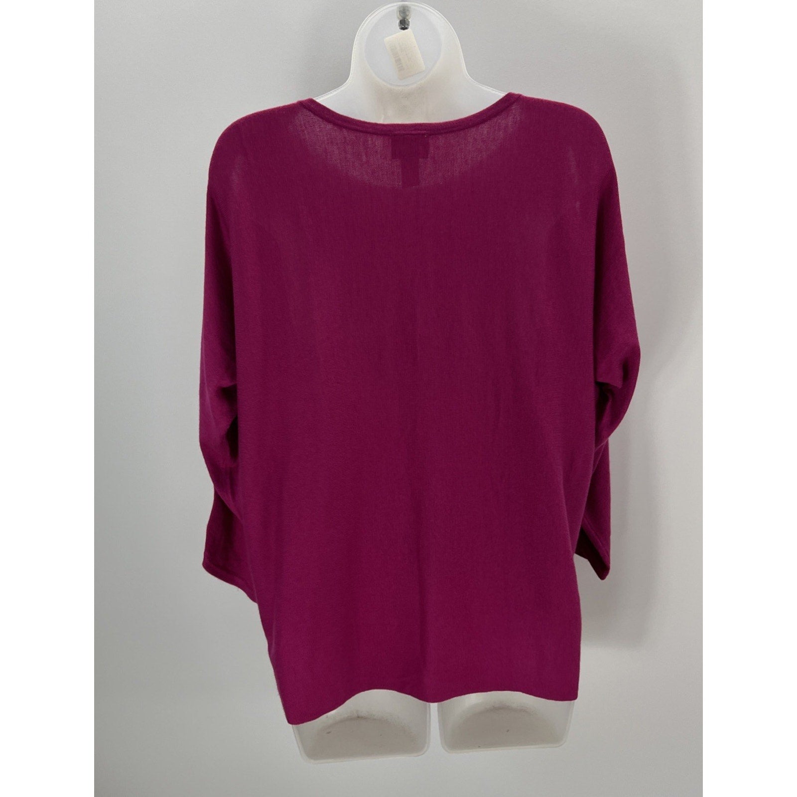 Chico's Size 1 Women's Touch of Cashmere Cold Shoulder Pullover Sweater Magenta