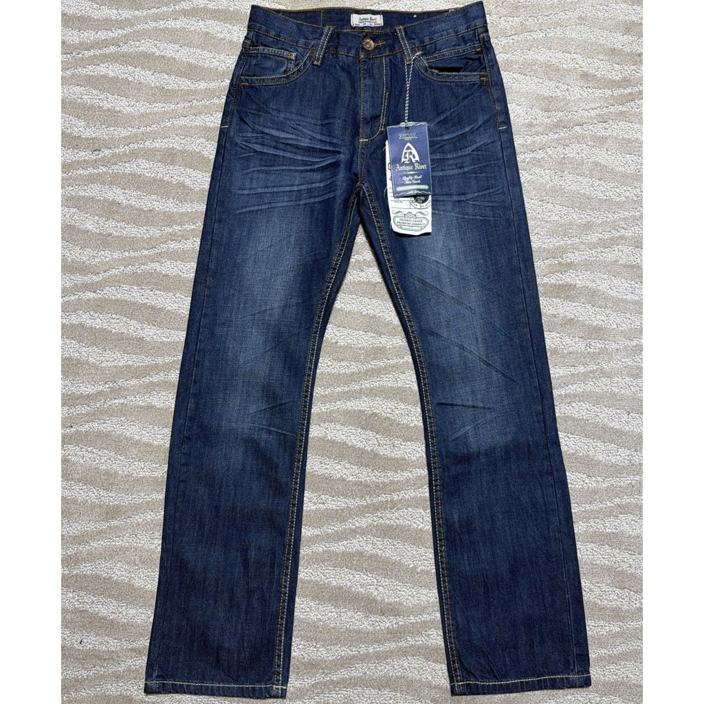 mens ANTIQUE RIVET Selvedge Bootcut jeans size 29x30 NWT!!