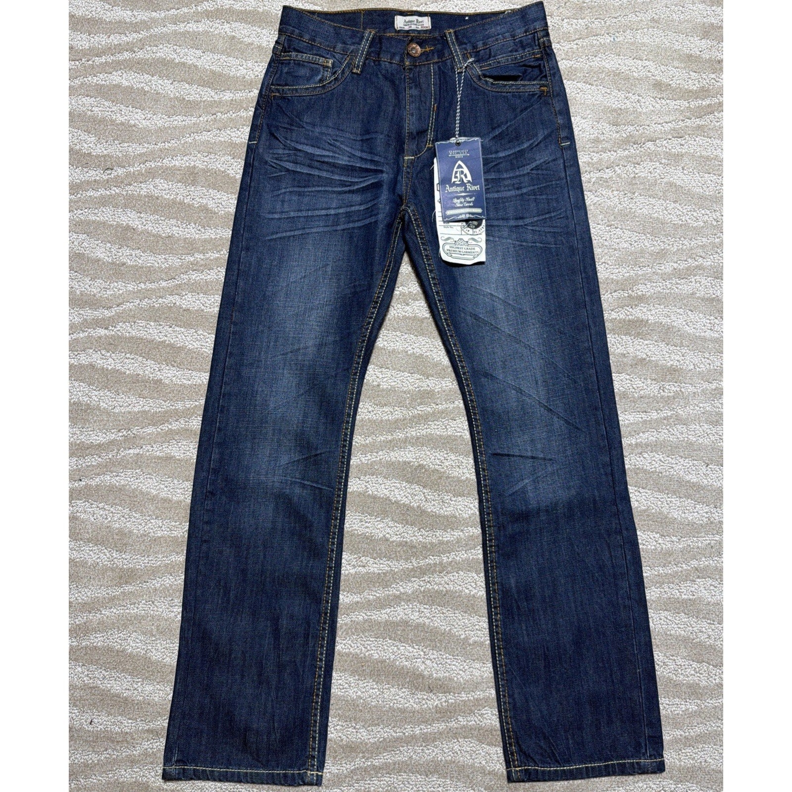 mens ANTIQUE RIVET Selvedge Bootcut jeans size 29x30 NWT!!