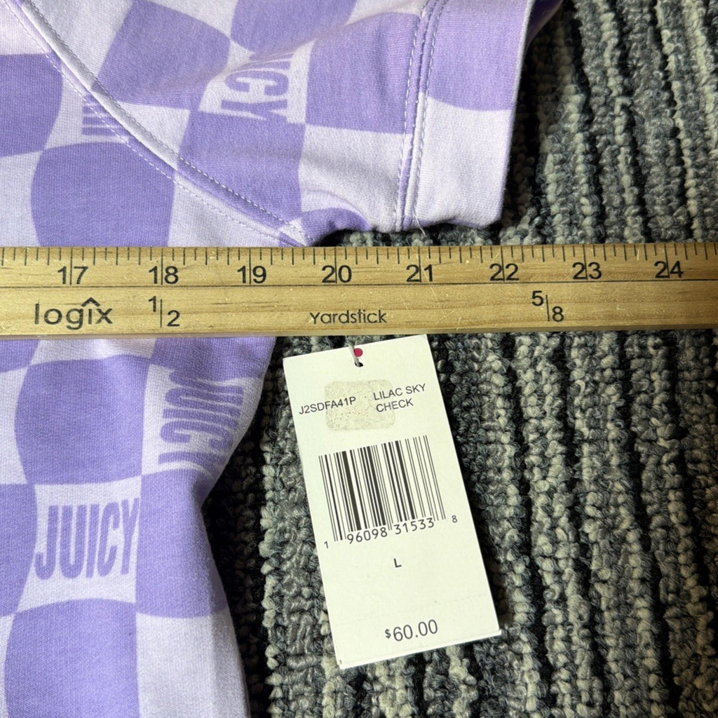 NWT Juicy Couture Lilac Sky Check T-Shirt Dress Size Large SR$60