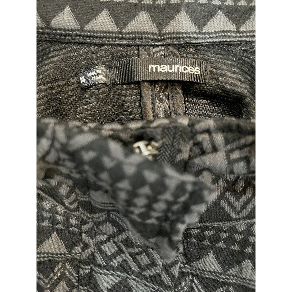 Maurices Jacket Size M Black Gray Geometric Zip Women's Lightweight Top