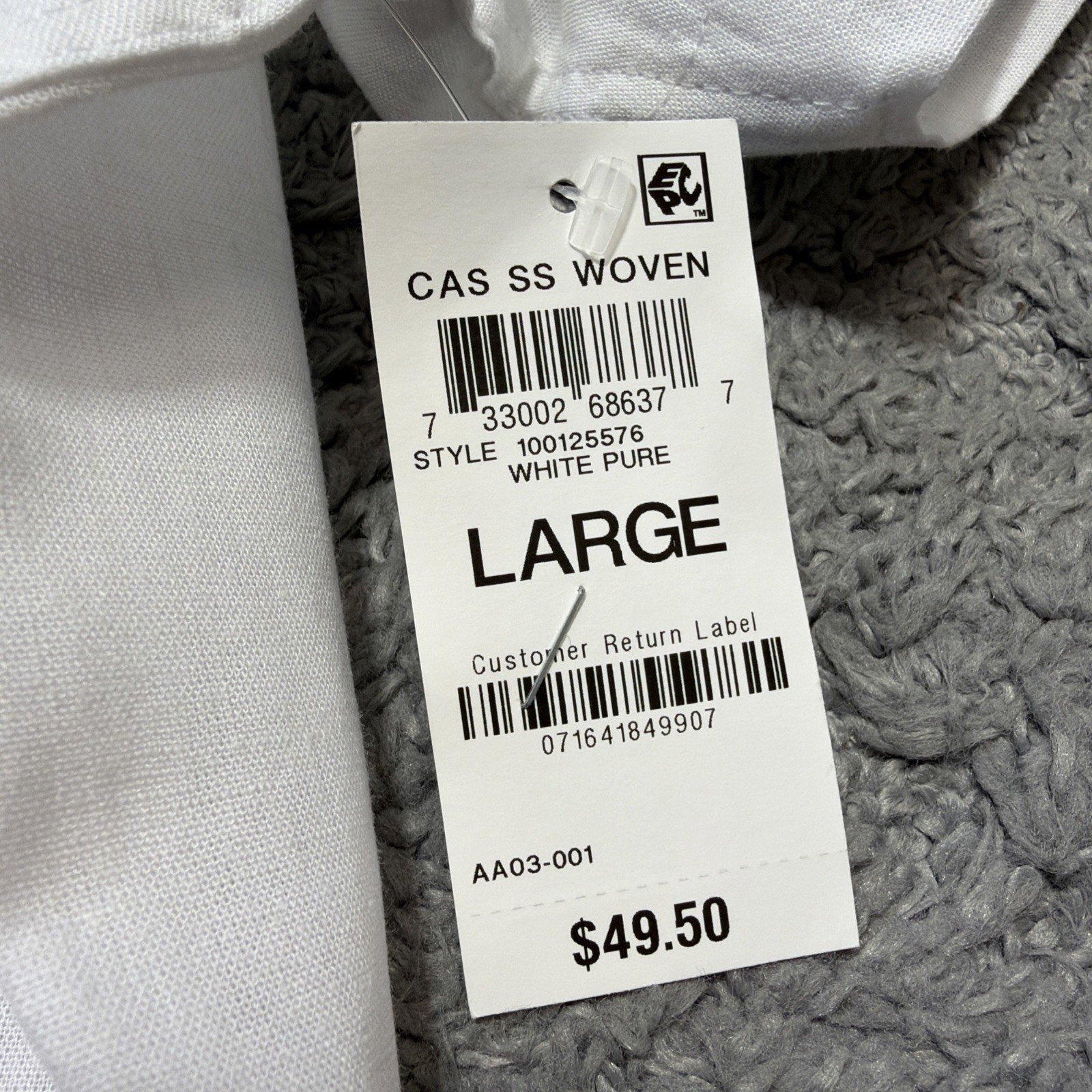 NWT INC International Concepts Men’s Linen Blend Shirt Large White Short Sleeve
