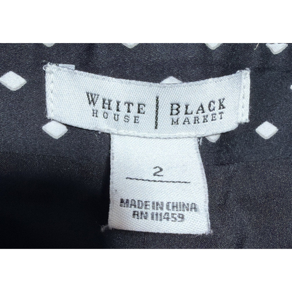 White House Black Market Black White Diamond Pattern Lined Pencil Skirt Size 2