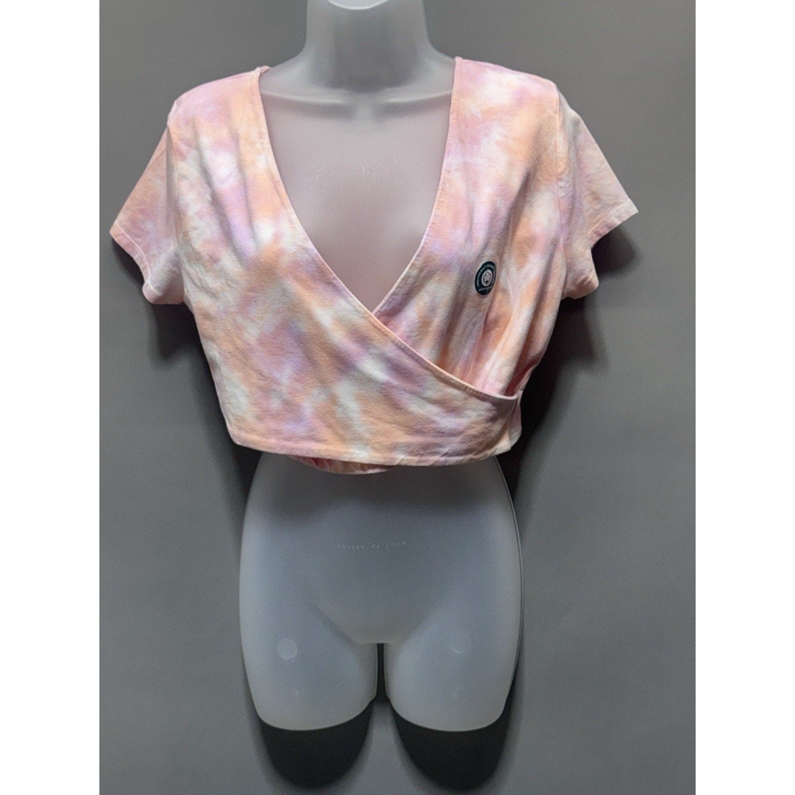Aeropostale Tie Dyed New 2 Ways To Wear Front Crop Short Sleeve Women’s Size L