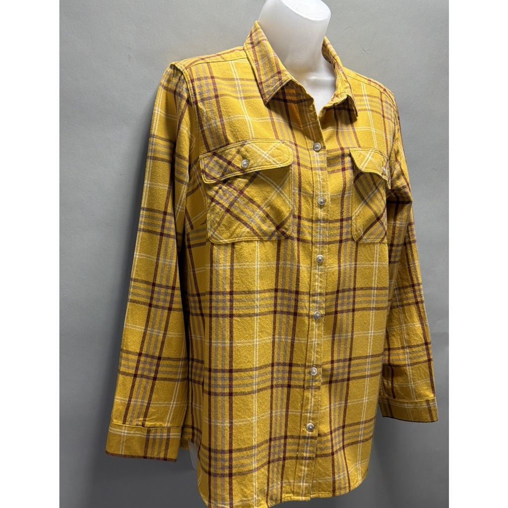 Eddie Bauer Shirt Womens PL Outdoor Top Long Sleeve Button Up Flannel Western
