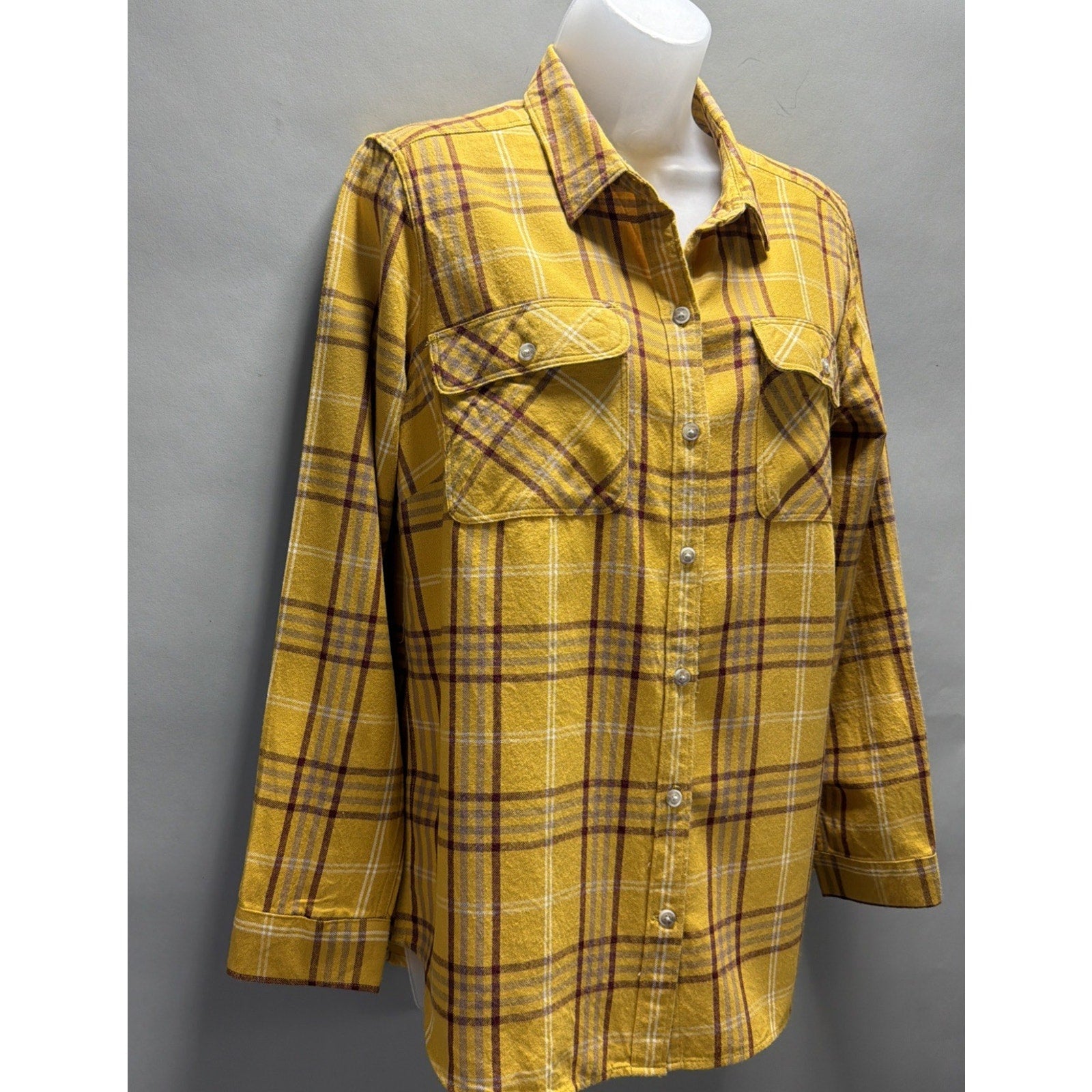 Eddie Bauer Shirt Womens PL Outdoor Top Long Sleeve Button Up Flannel Western