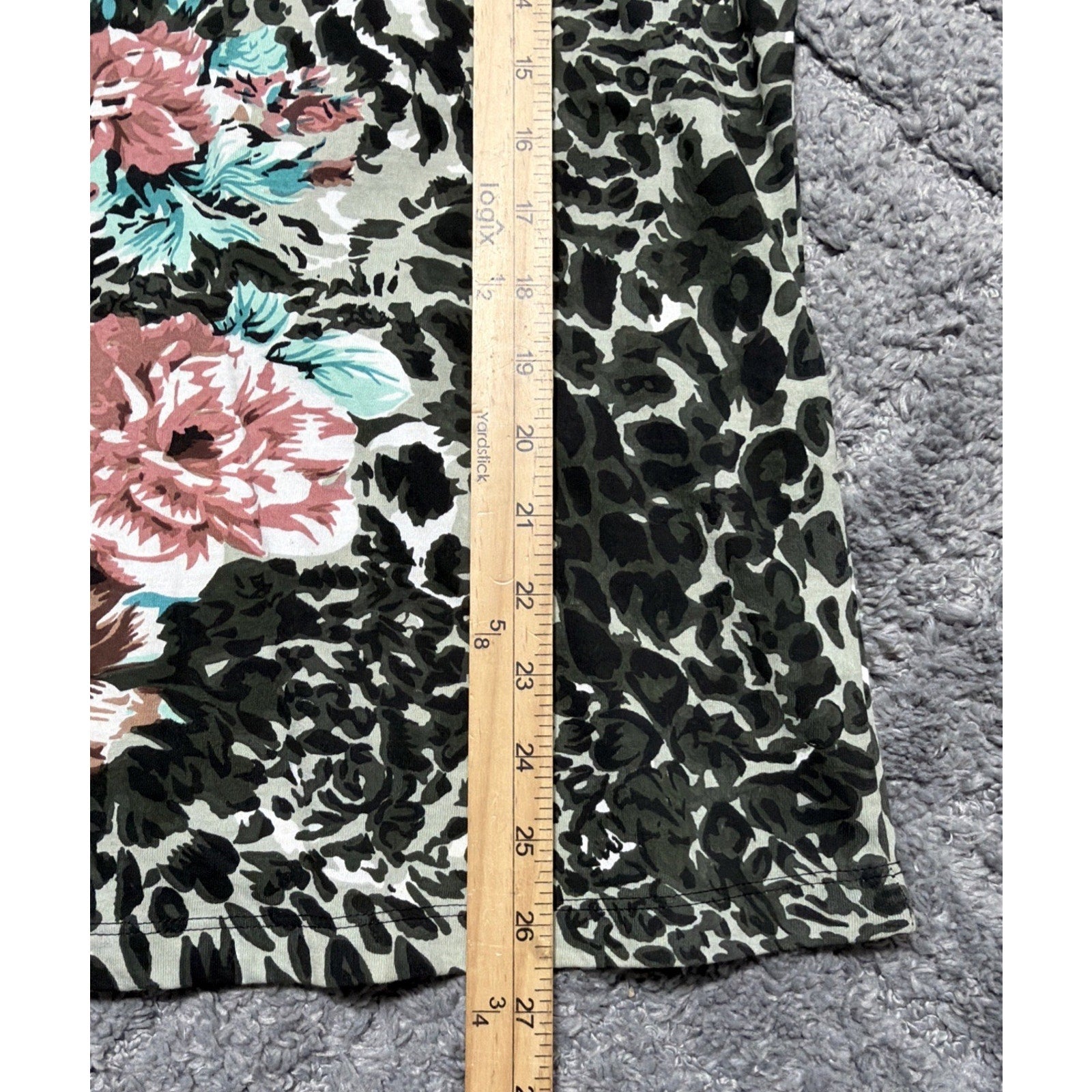 Vintage Keren Hart Womens Blouse Top L Multicolor Floral Animal Print New