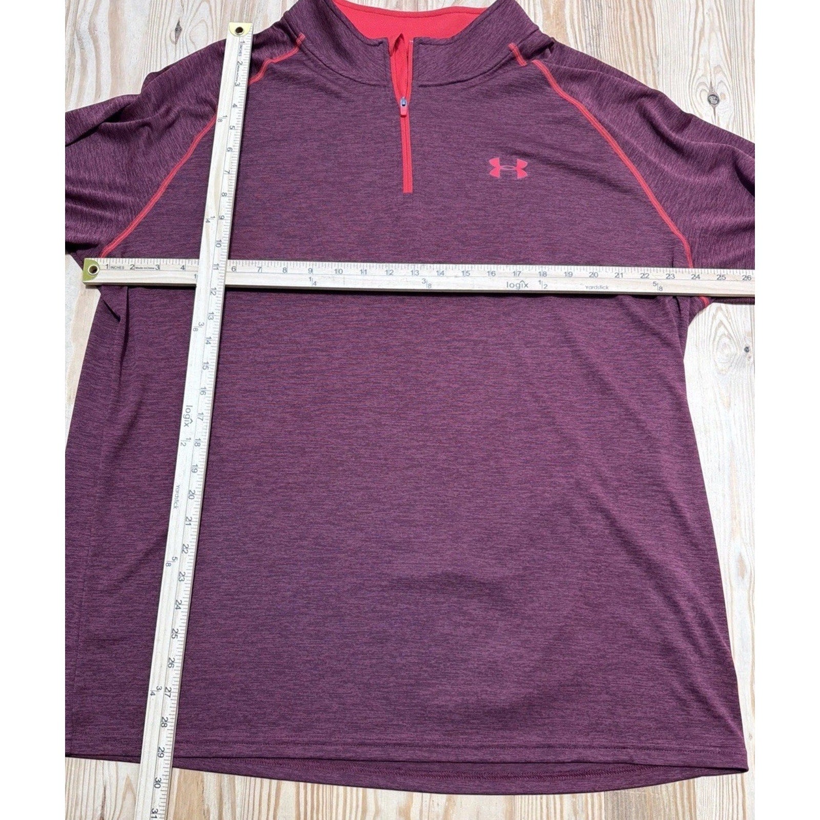 Under Armour 1/4 Zip Heat Gear Pullover XXL Men Red Polyester YGI Q4-181