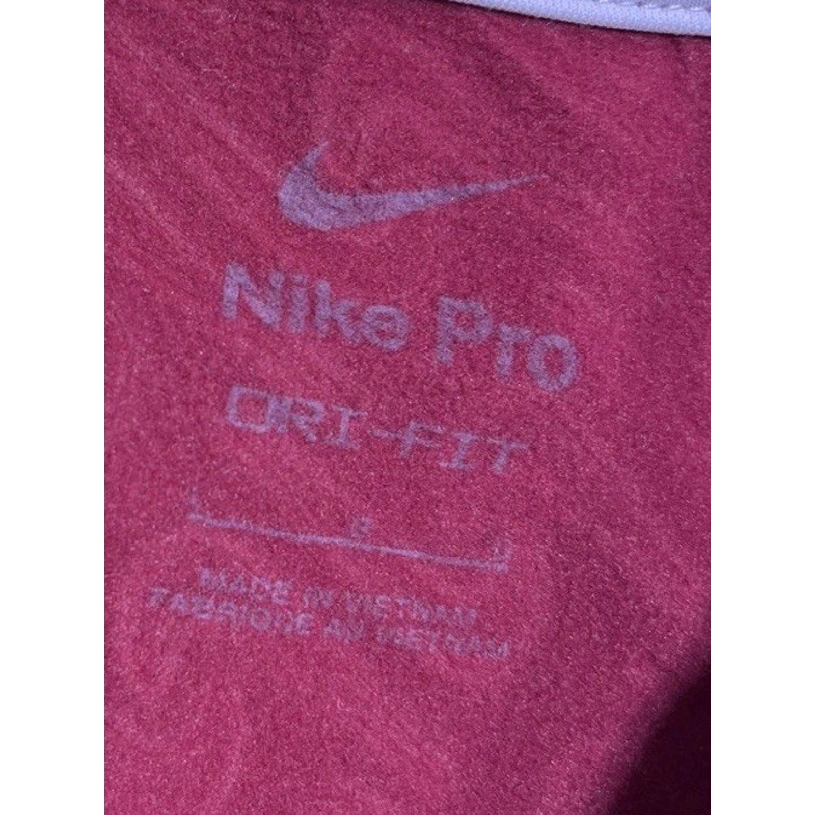 Nike Pro Girls Dri-Fit Training Top Long Sleeve Youth Size L Red Pink