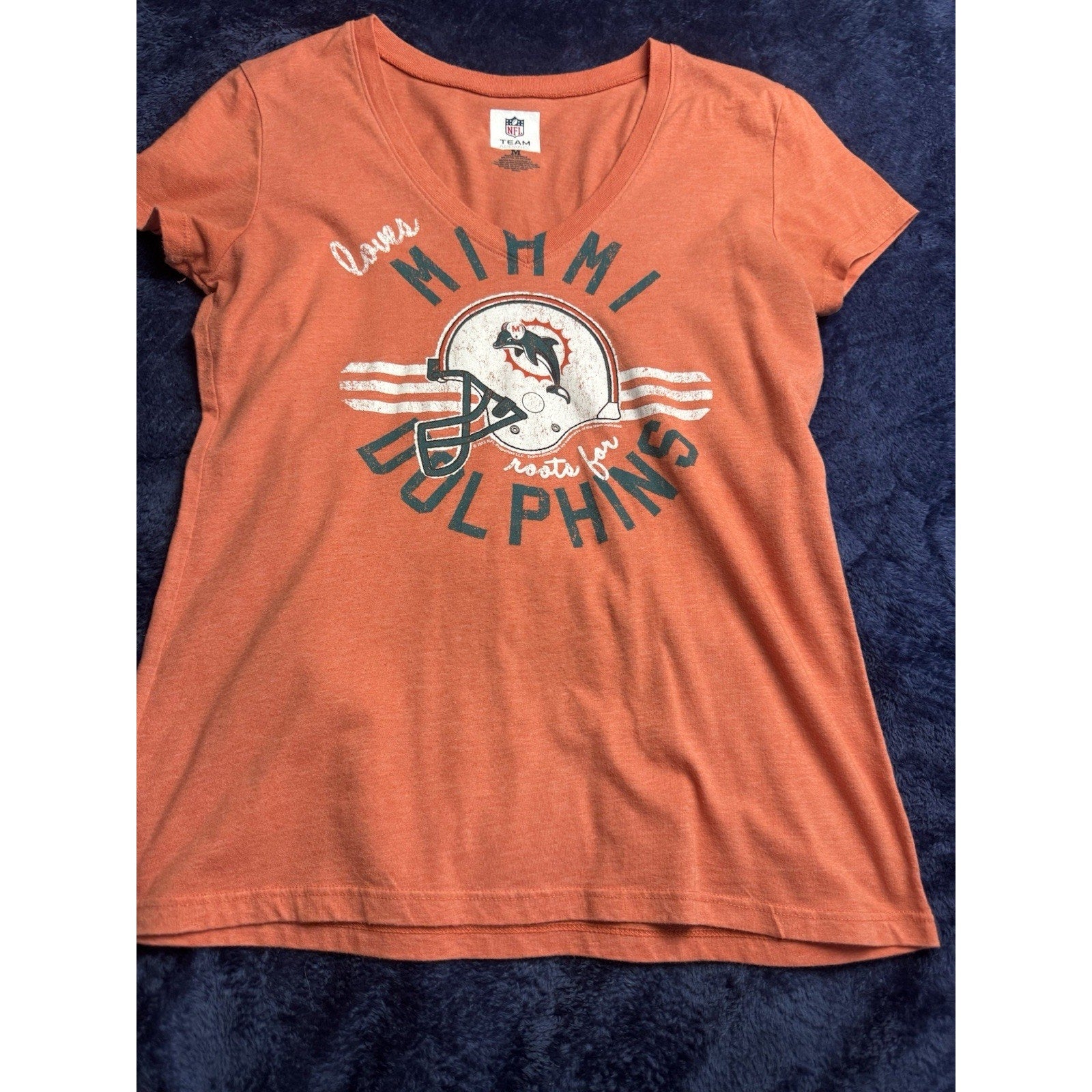 Miami Dolphins Women's Scoop Neck Orange Tee 2012 Official NFL Apparel