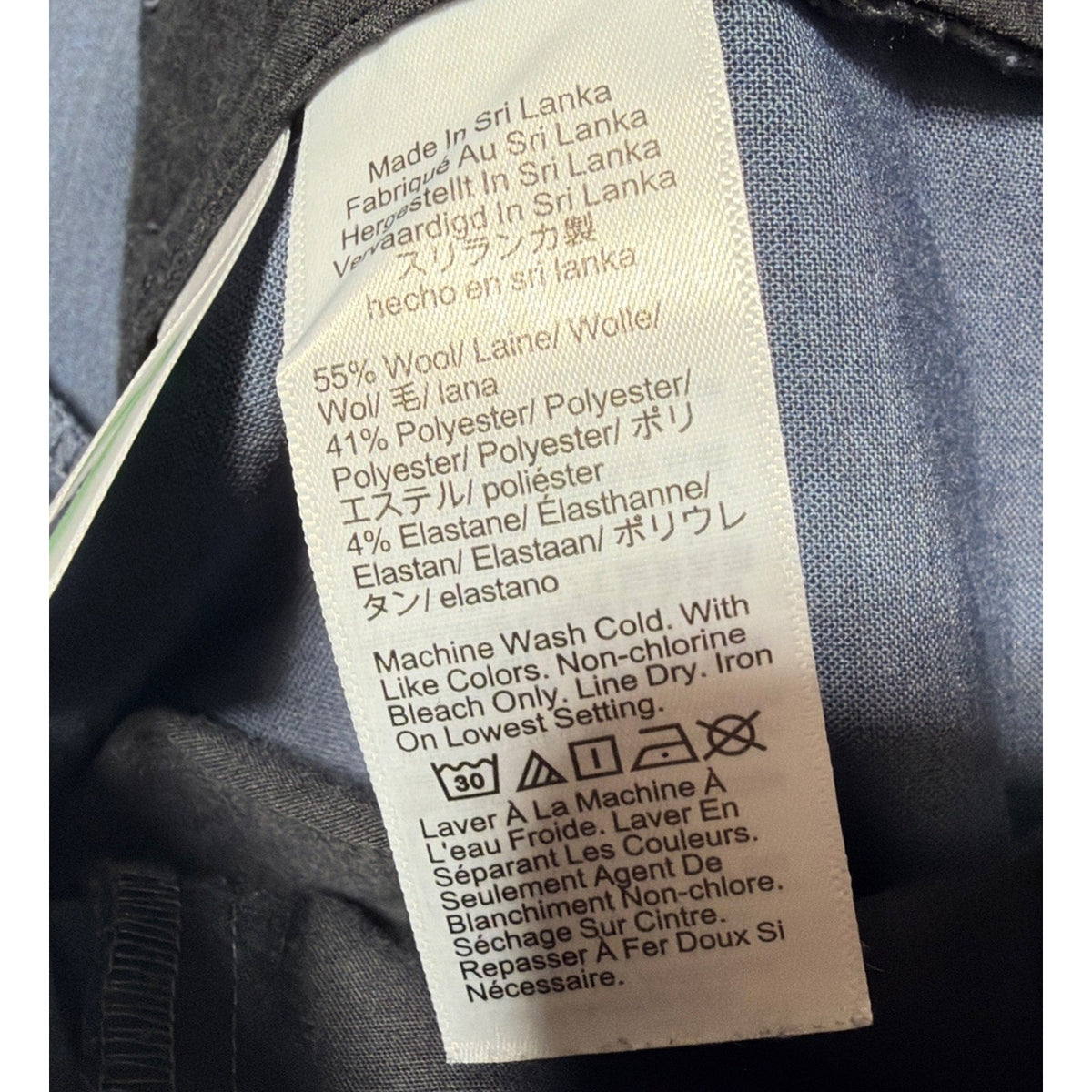 J. Crew Pants Thompson Tapered Leg Blue Flat Front Wool Blend Men's 32x30