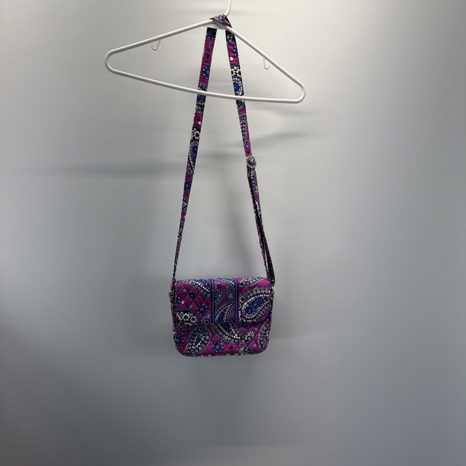 Vera Bradley Small Crossbody Purse Quilted Pink Blue White