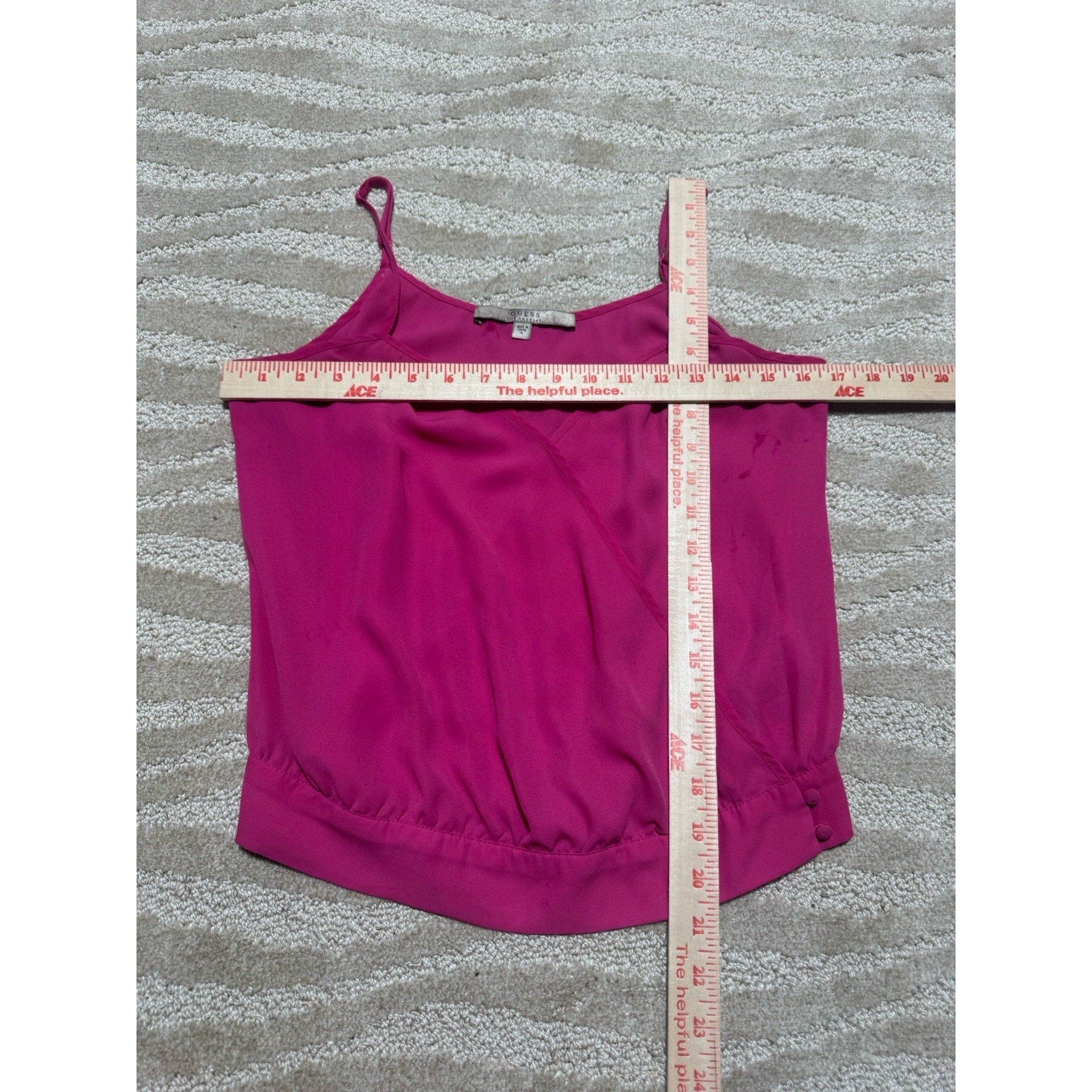 GUESS Los Angeles Women Small Pink Satin Wrap Cami Tank Top Sleeveless Blouse