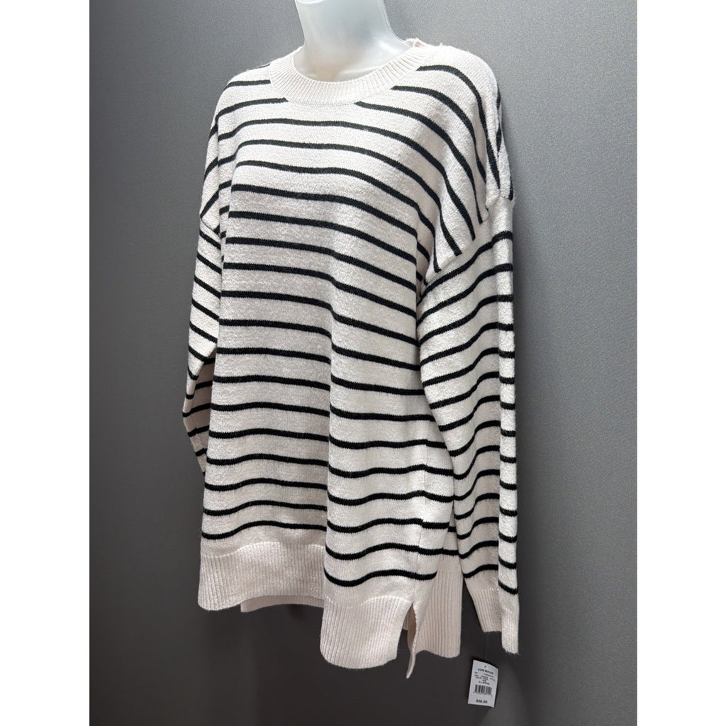Thread and Supply Women's XL Ivory Black Sweater Knit Crew Neck Stretch . New