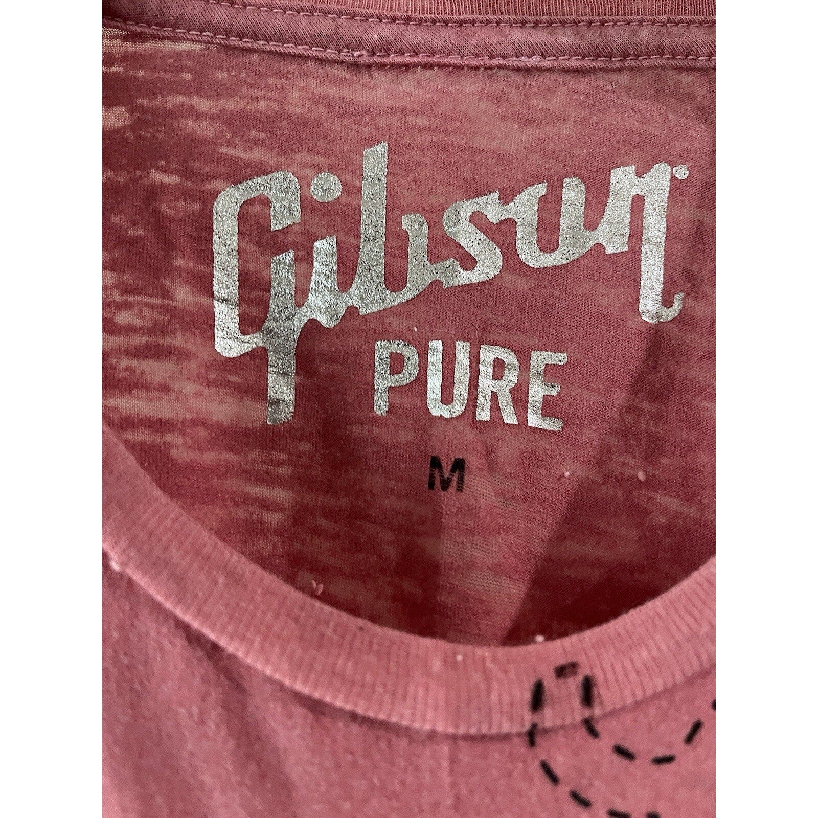 Gibson Pure Guitar Pink T-Shirt Junior Size Medium NWOT