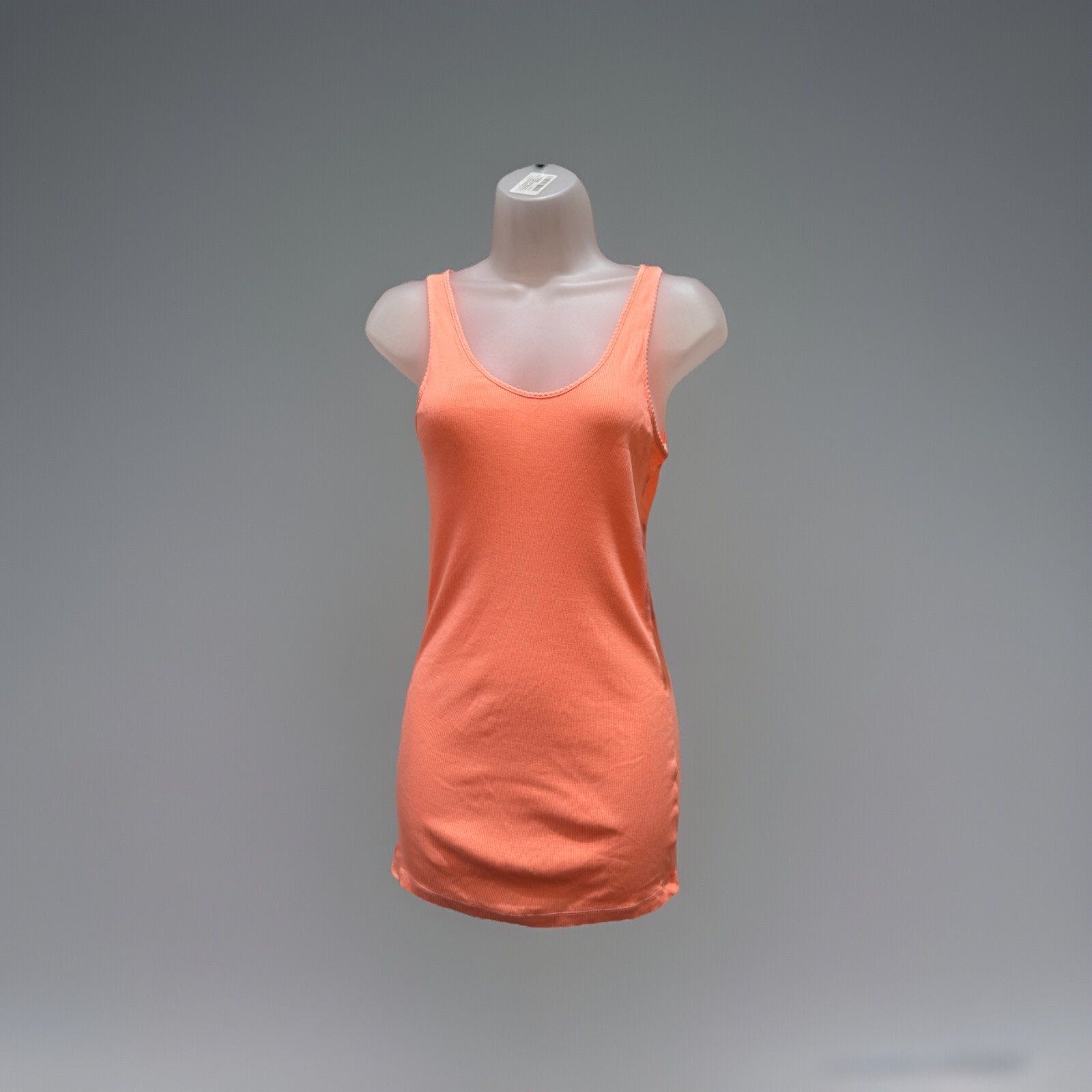 ARIZONA JEANS CO. Ribbed Tank Top Spaghetti Strap Neon Coral Large NWT