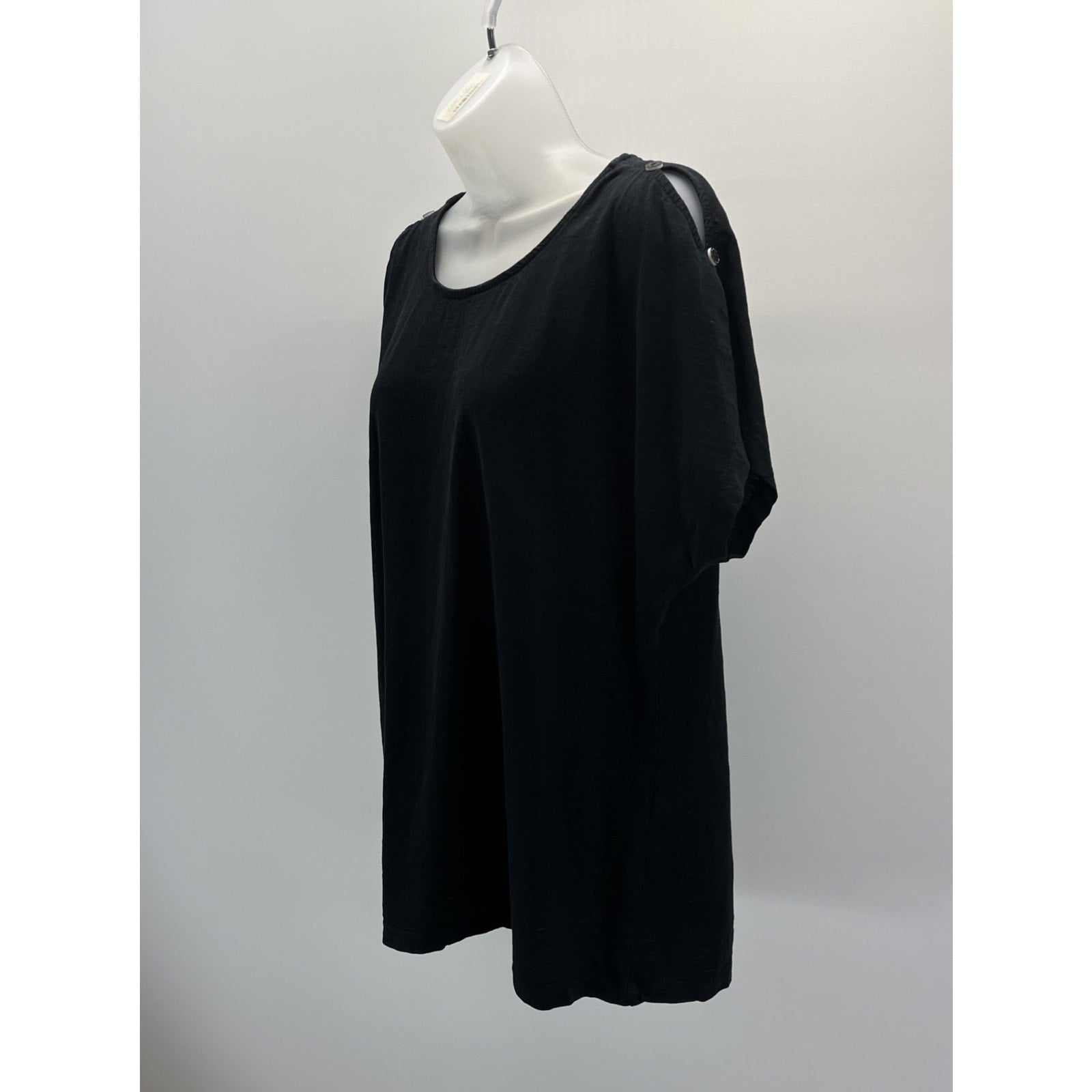 Chico's Black Scoop Neck Knit Top Size 2 Large
