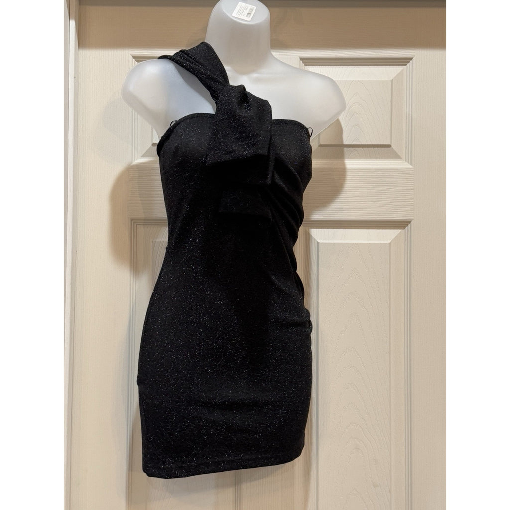 Verge Girl Sleeveless Black Glitter Convertible Dress Size 8