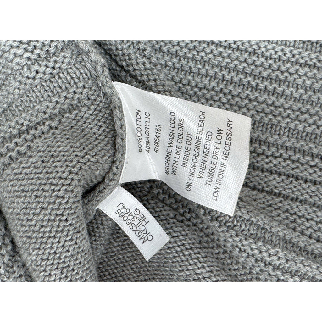 Calvin Klein Gray Cowl Neck Sweater Ribbed Cotton Blend Women’s Size Large