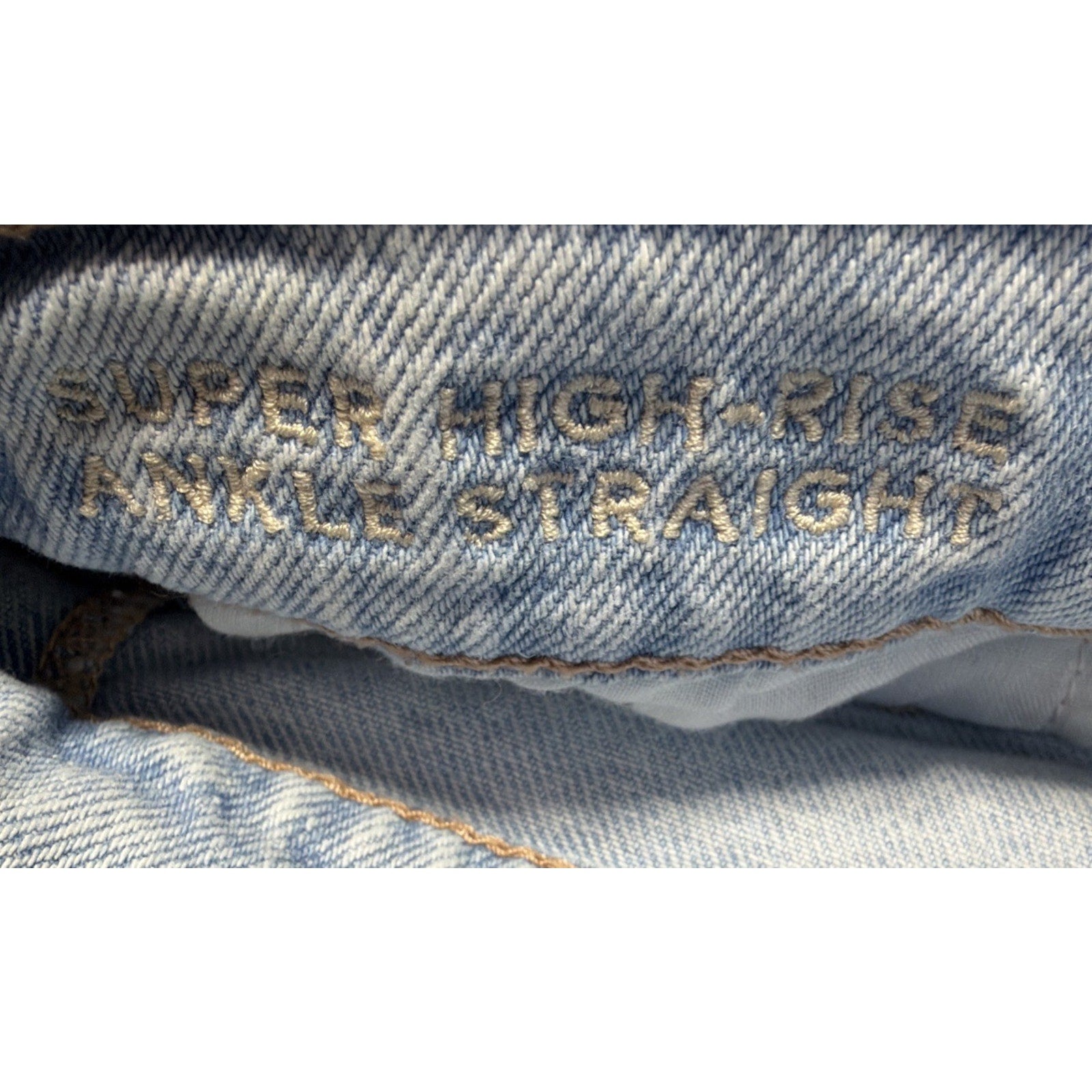 American Eagle Womens Su High Rise Ankle Straight Jeans Sz 4 Distressed Loose