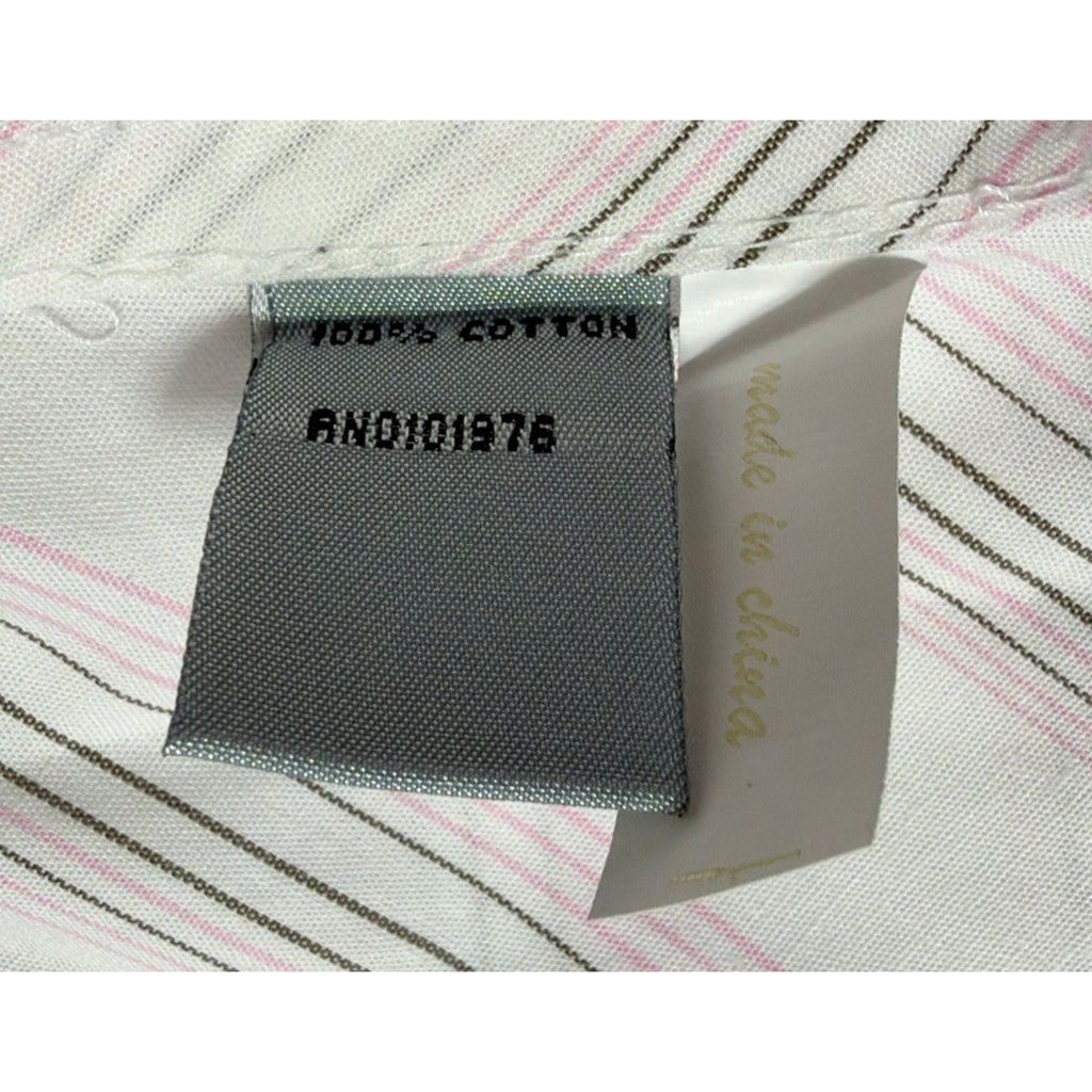 INSERCH Italy Designer Button Down White Pink Striped Size XL NWT
