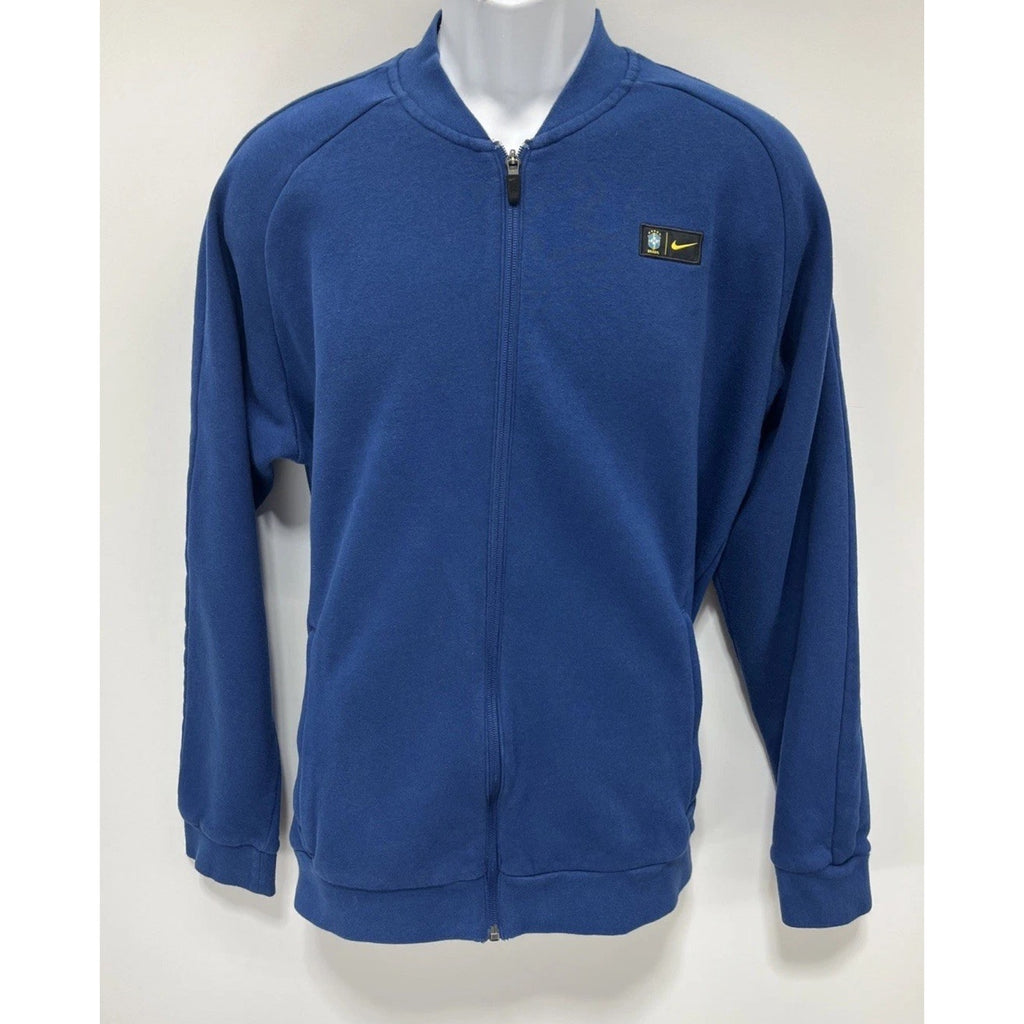 Nike Brazil Fleece Soccer Jacket Full Zip Jacket Blue La Selecao Size Large