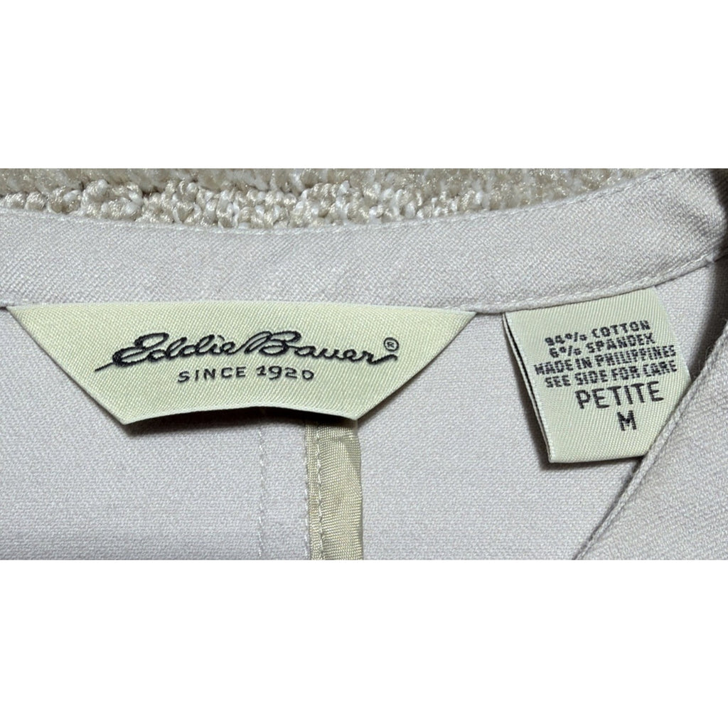 Eddie Bauer Womens Casual Taupe Jacket And Pants 2 Piece Outfits Set Size M Pet
