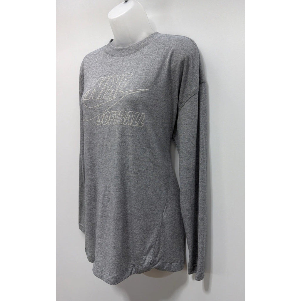 Nike Women's LARGE Breathe Women's Long-Sleeve Softball Top in Gray