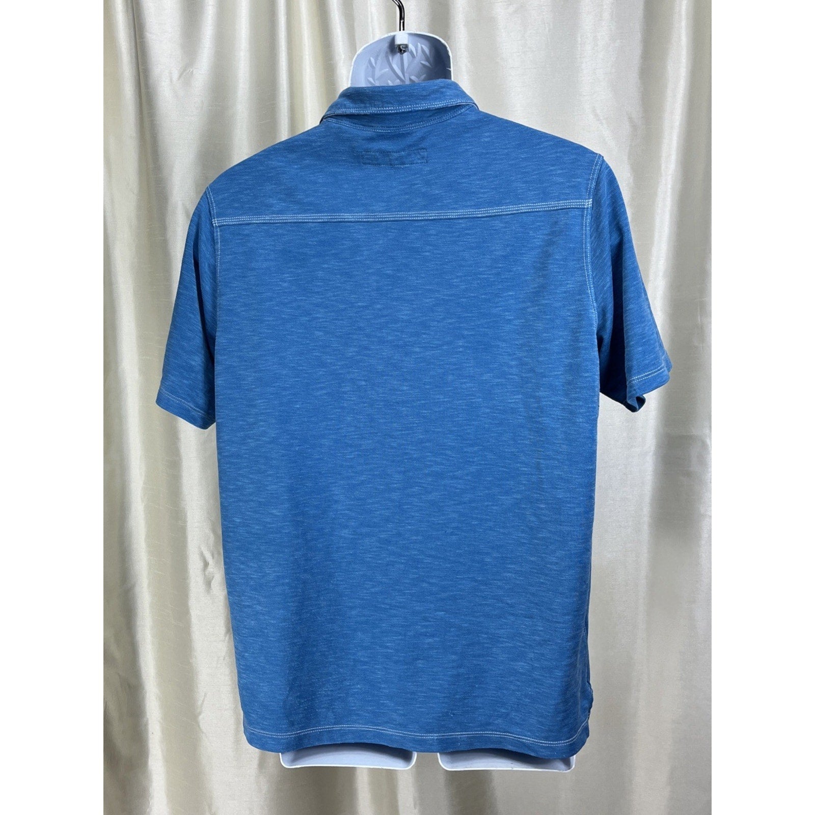 Tommy Bahama Short Sleeve Shirt Palmetto Paradise Polo Voyager Blue M