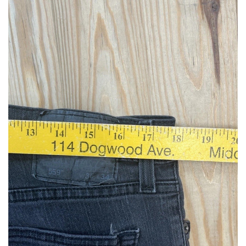 Levi's 559 Relaxed Straight Leg Black Denim Jeans Men's 36x34