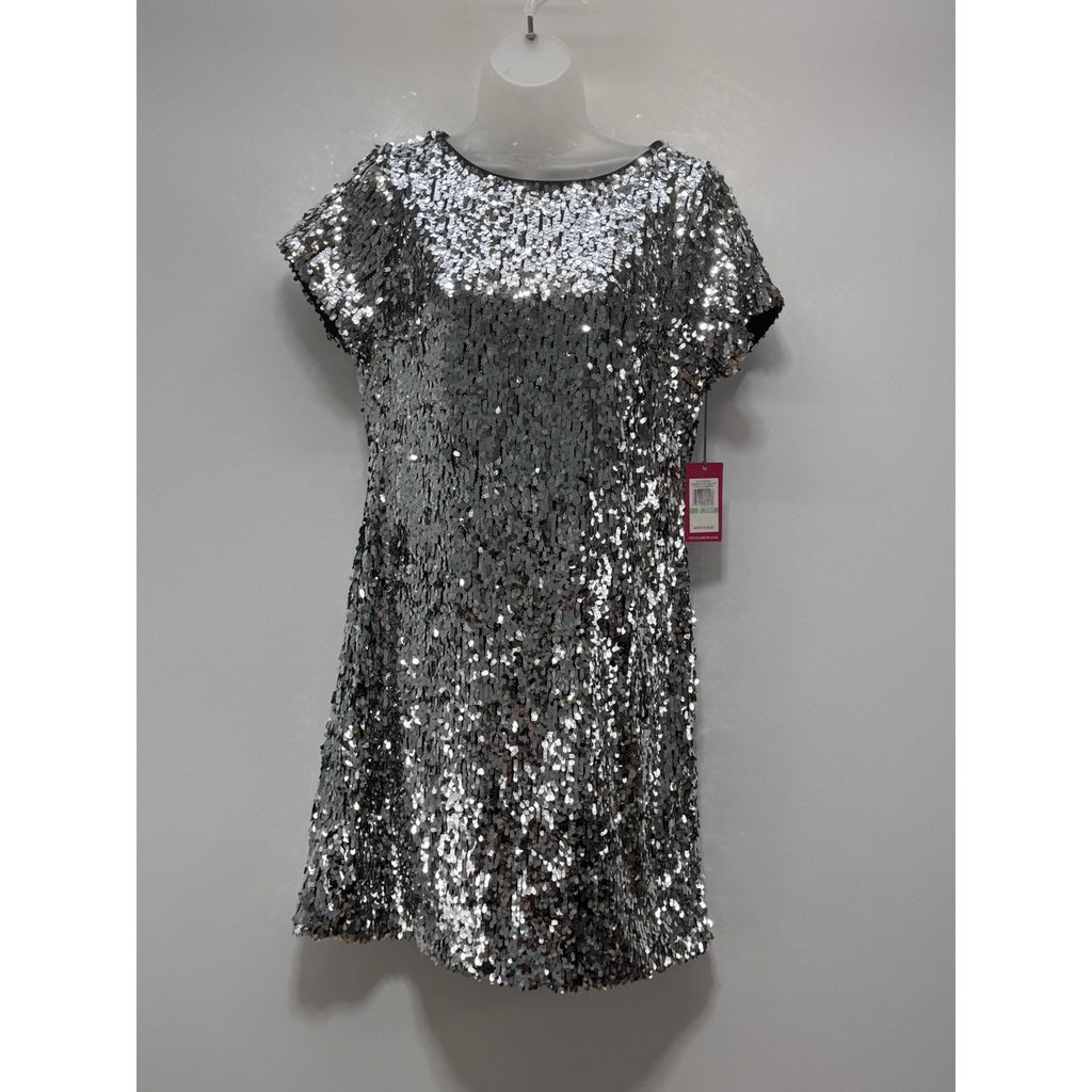 NEW Womens Vince Camuto Sequin Dress Size 8 Silver Black dress NWT