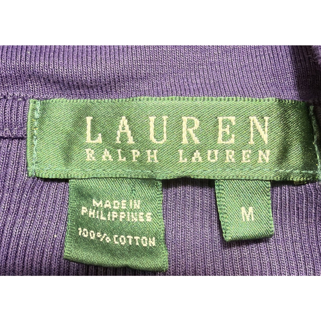 Lauren Ralph Lauren Purple Long Sleeve Shawl Collar Knit Top Women's Size M