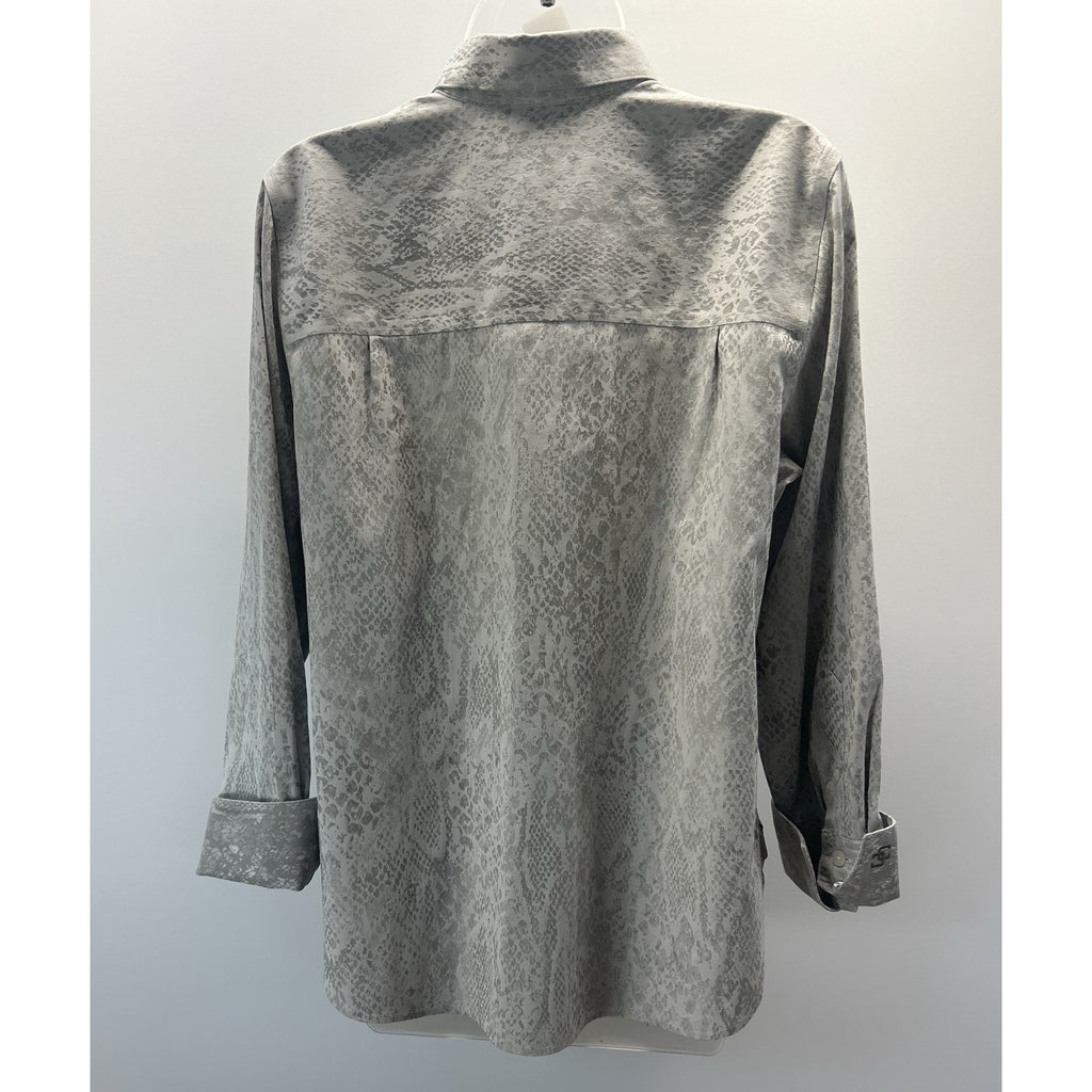 Chico’s No-Iron Classic Stretch Shirt Women’s Size1 All-Seasons Button Front.