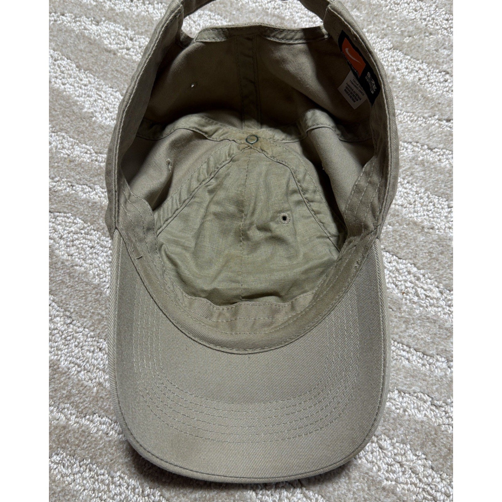 Nike Heritage86 Hat Spell Out Embroidered Swoosh Cap Adjustable Tan Beige