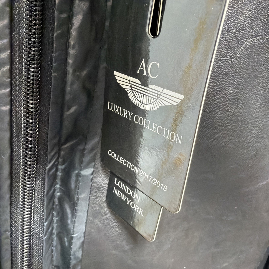 AC Luxury Collection Jacket Women Med Black Faux Leather Full Zip Made In Italy