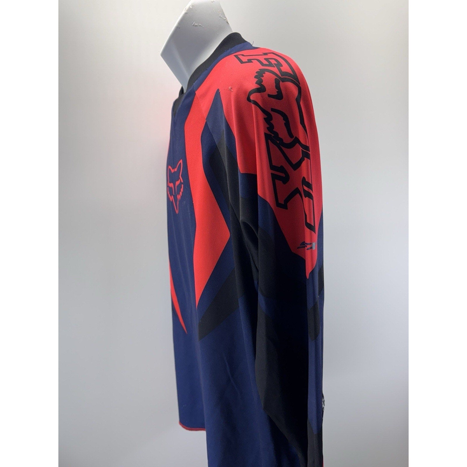 Vintage Y2K Fox Motocross Jersey Blue and Orange Men’s Size Large worn